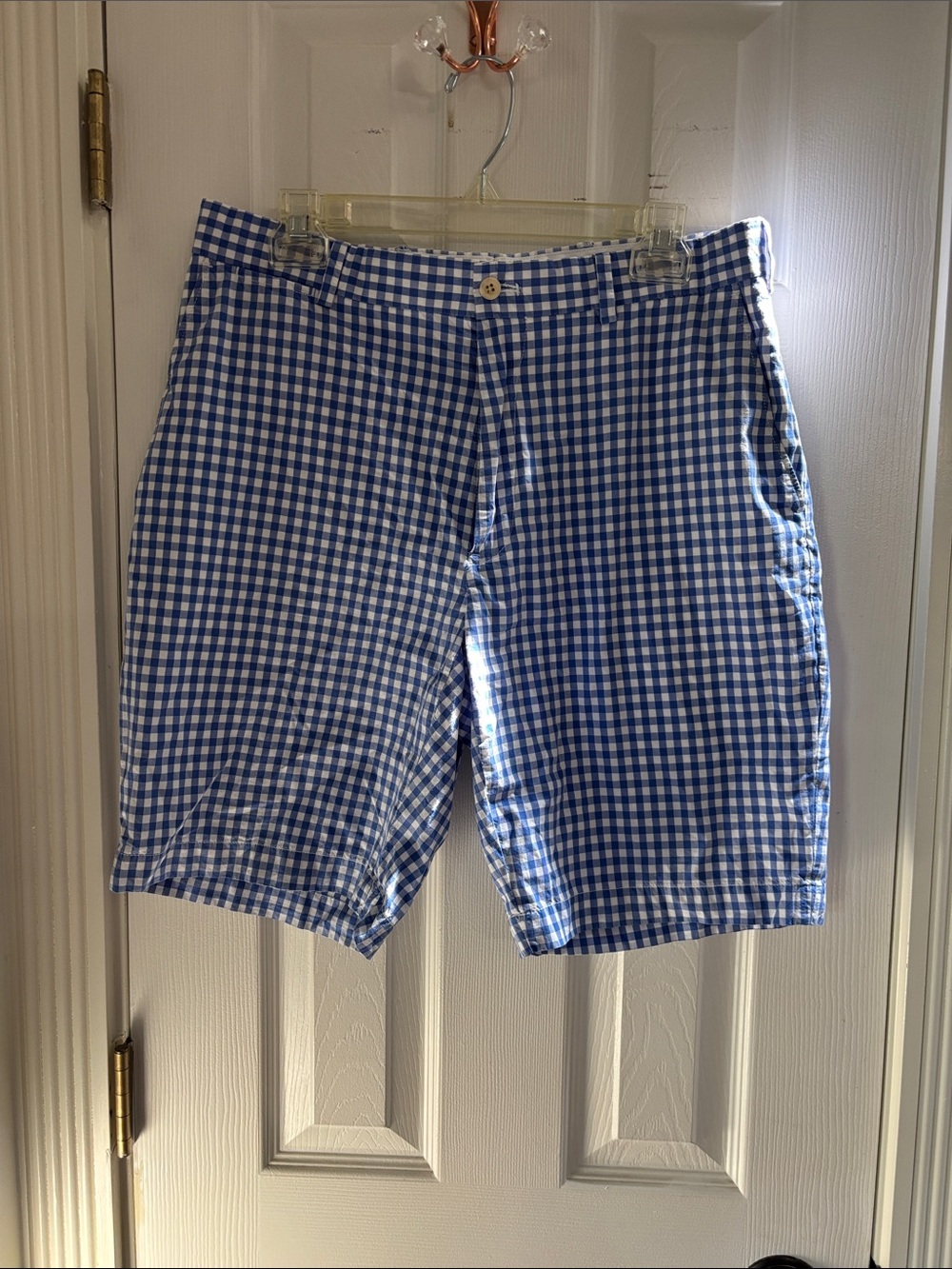 Polo Golf Men's Blue and White Flat Front Shorts Cotton
